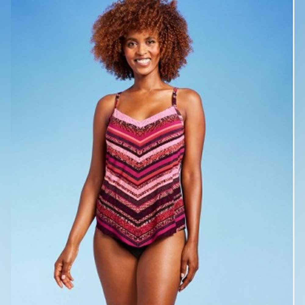 Women's V-Neck Angled Tankini Top